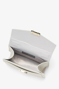 Women's small light beige handbag made of premium Italian genuine leather by Estro - interior.