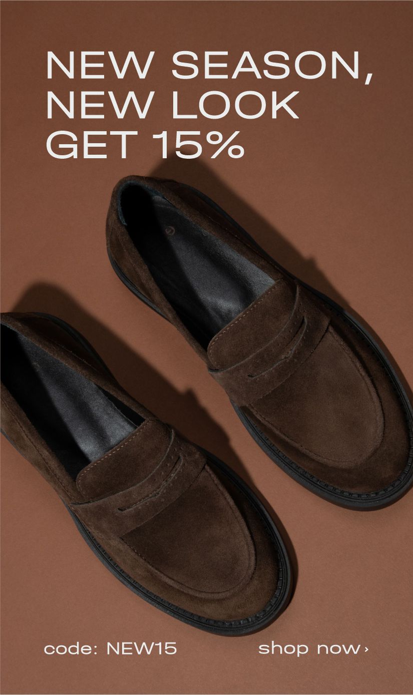 New season, new look. Get 15% off new arrivals.
