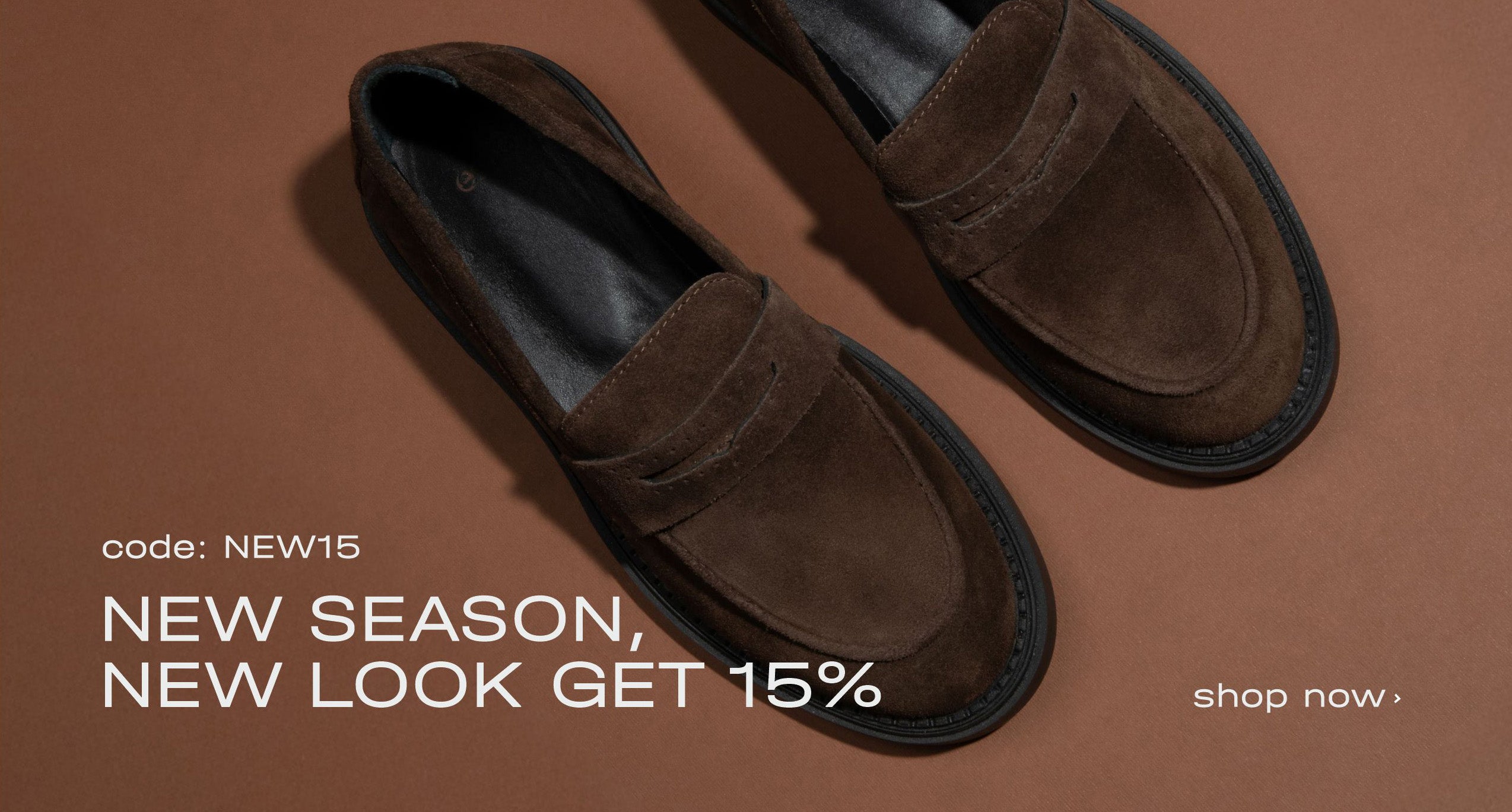 New season, new look. Get 15% off new arrivals.