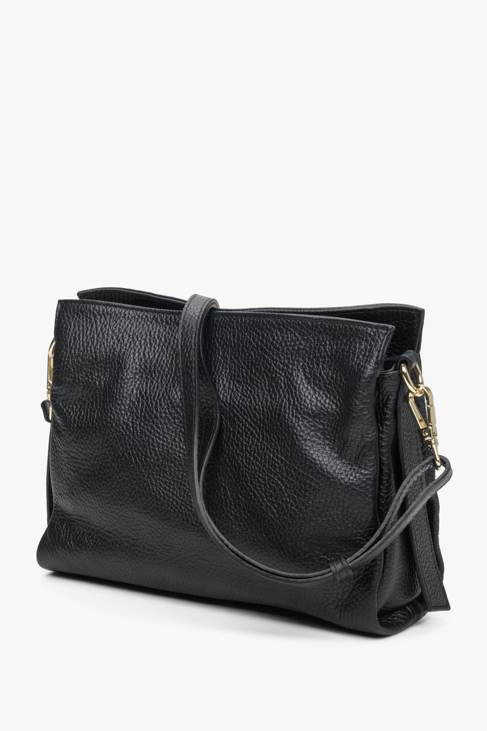 Women's Black Crossbody Bag Italian Genuine Leather Estro ER00113246.