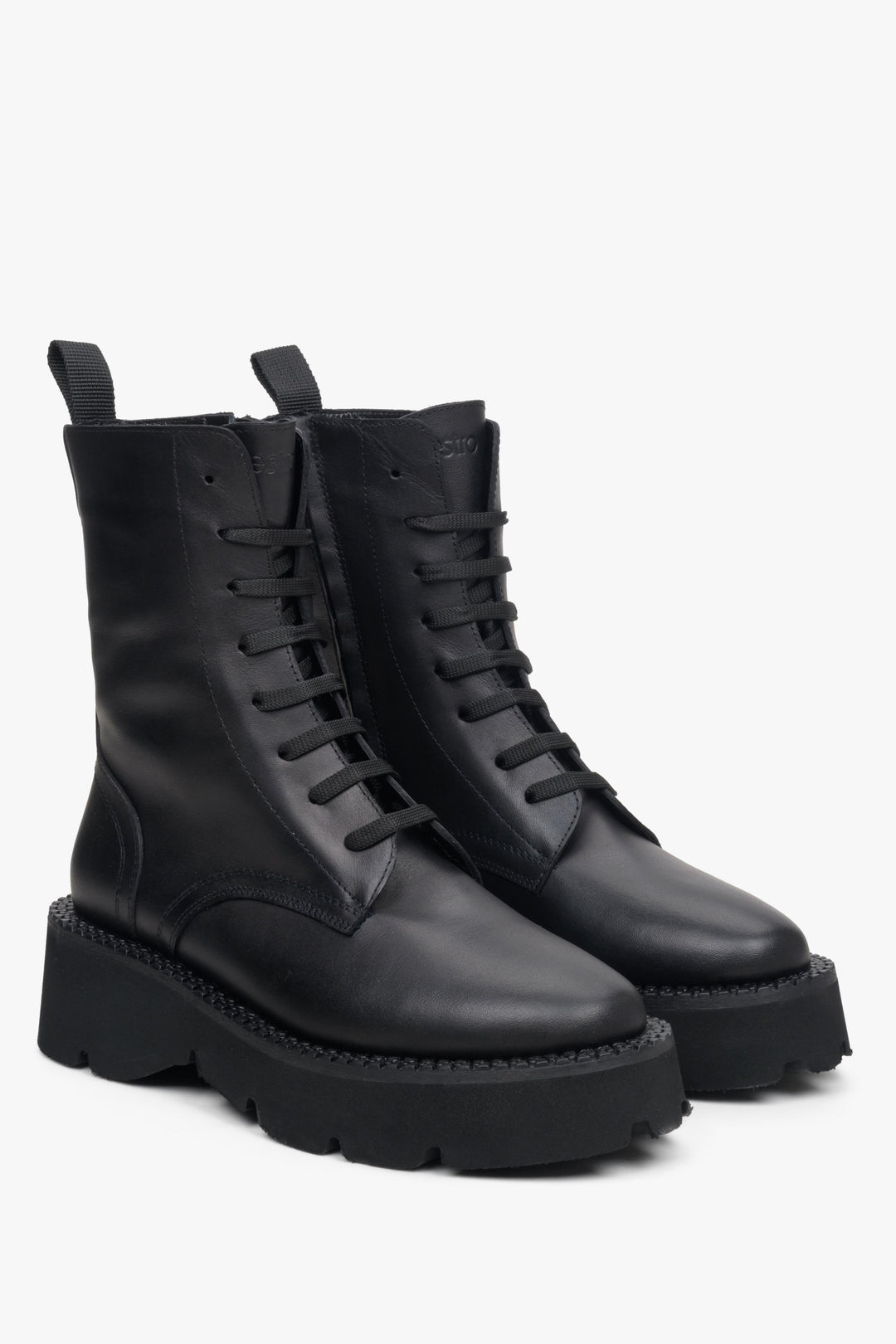 Women's black leather  boots by Estro.
