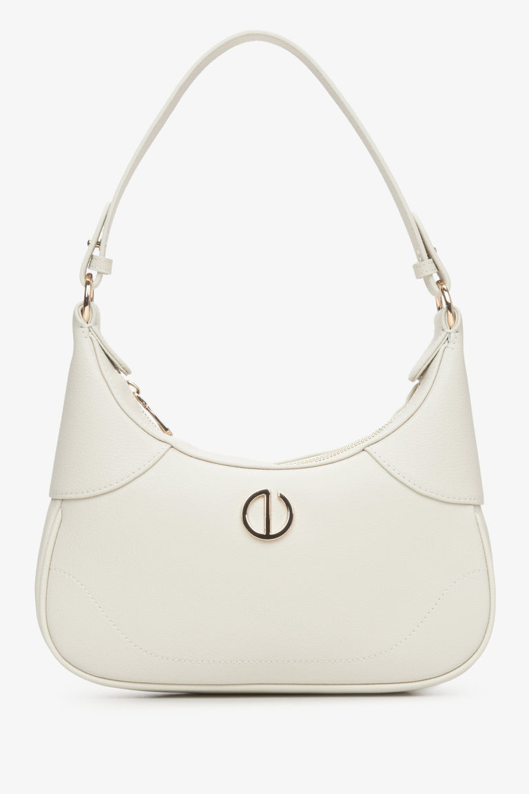 Women's Cream Beige Crescent Bag Estro ER00114936