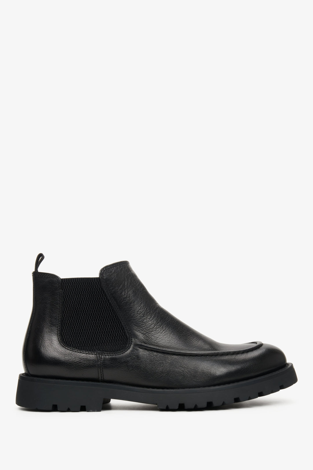 Men's Black Low-cut Ankle Boots made of Genuine Leather Estro ER00112137.