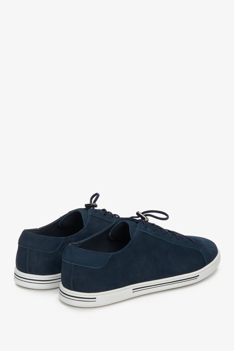 Navy blue nubuck men's sneakers by Estro.