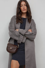 Women's Dark Brown Shoulder Bag with Golden Accents Estrо ER00114424.