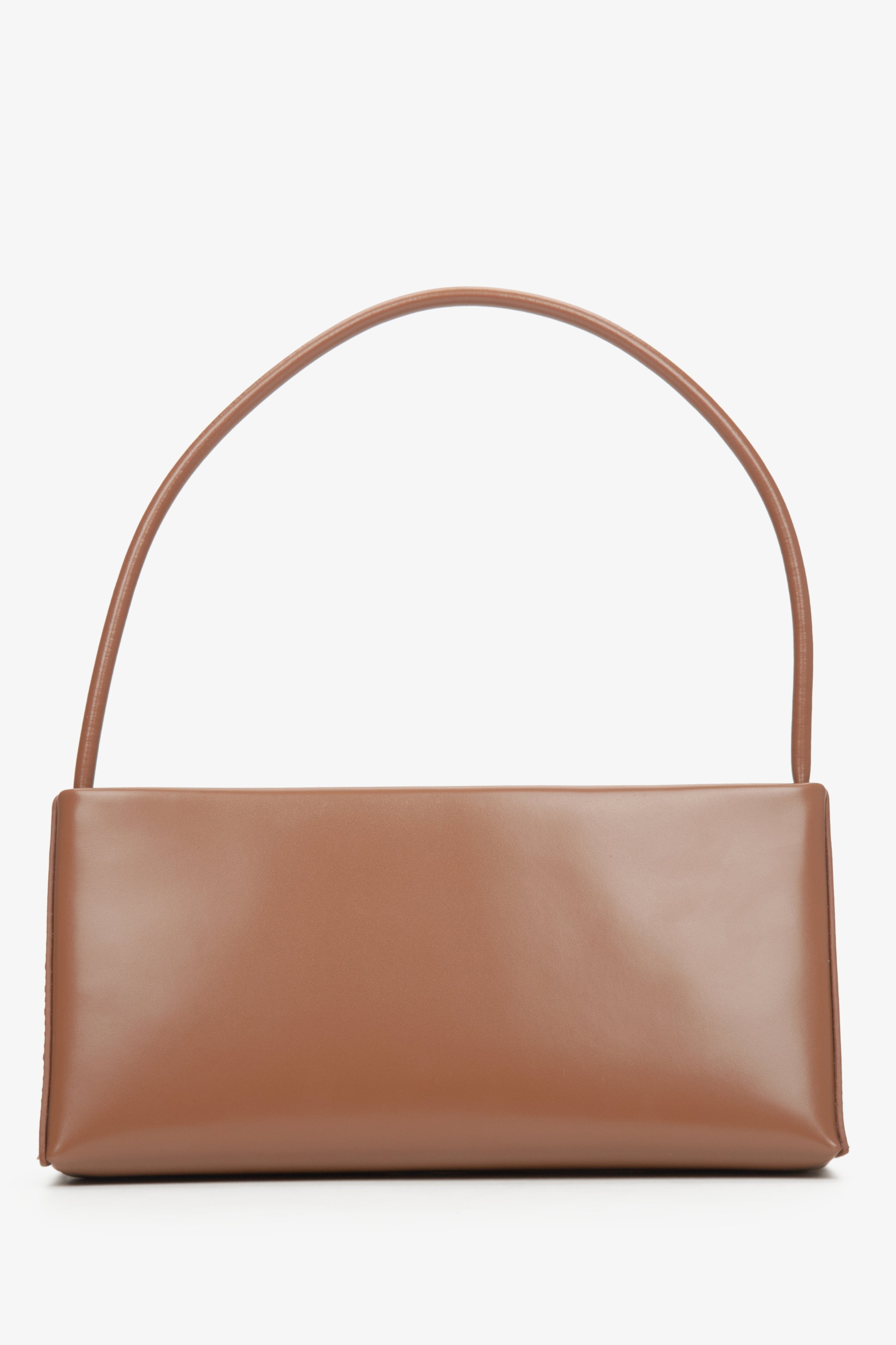 Brown leather women's handbag - reverse.