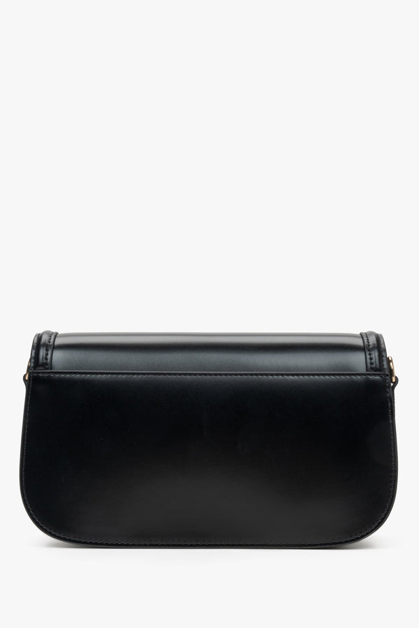 Women's black handbag Estro - back view.