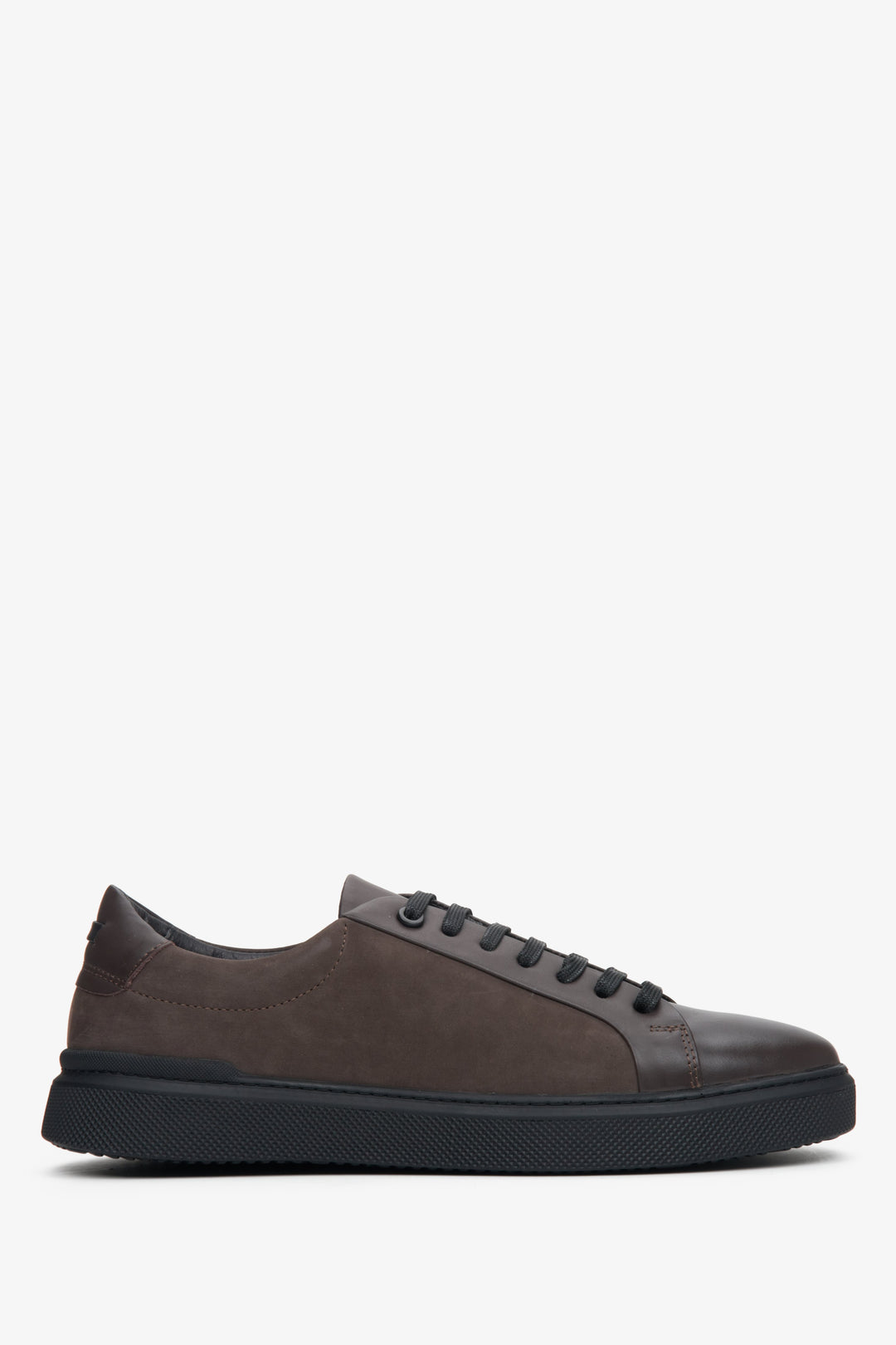 Men's Brown Leather and Velour Sneakers Estro ER00113450.