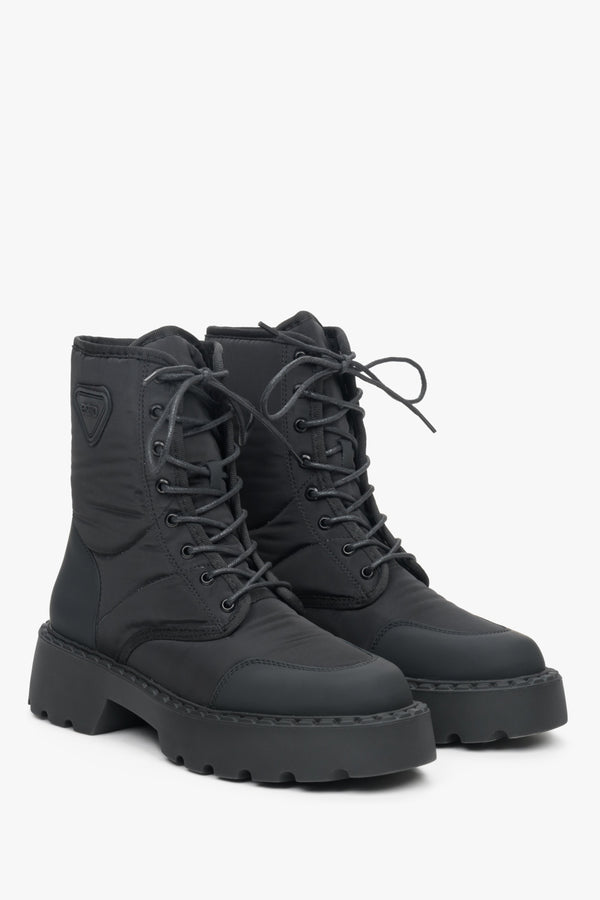 Women's Black Lace-up Boots Estro ER00111935.