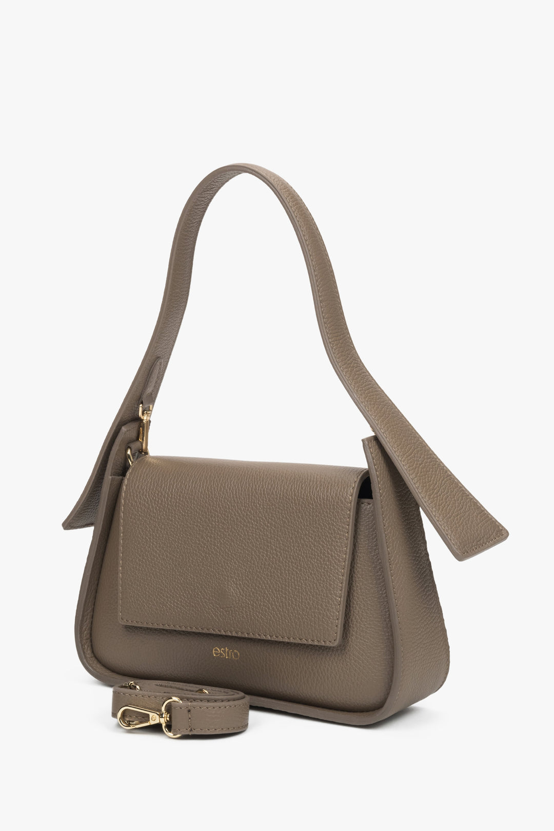 A brown leather shoulder bag Estro.