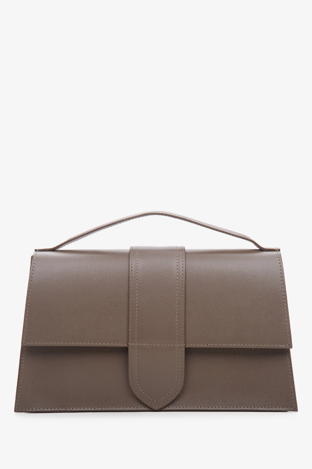 Women's Small Brown Flap Handbag made of Italian Genuine Leather Estro ER00114075.