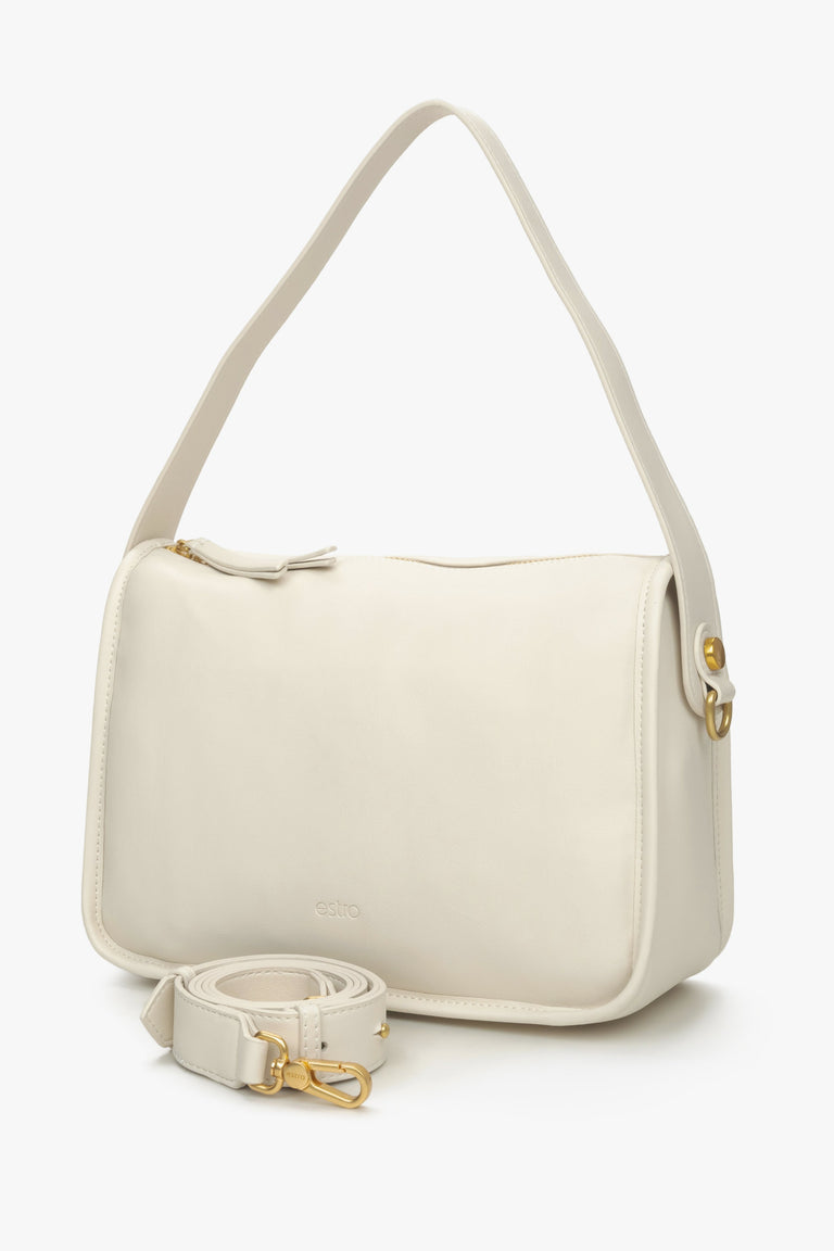 Women's light beige shoulder bag Estro.