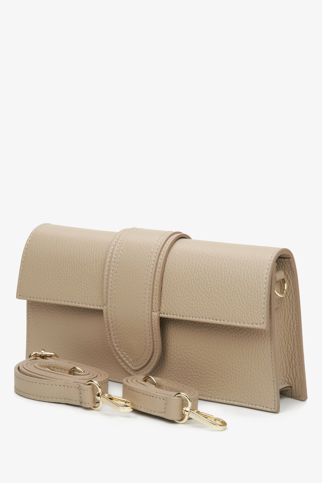 Women's sand beige leather bag Estro.