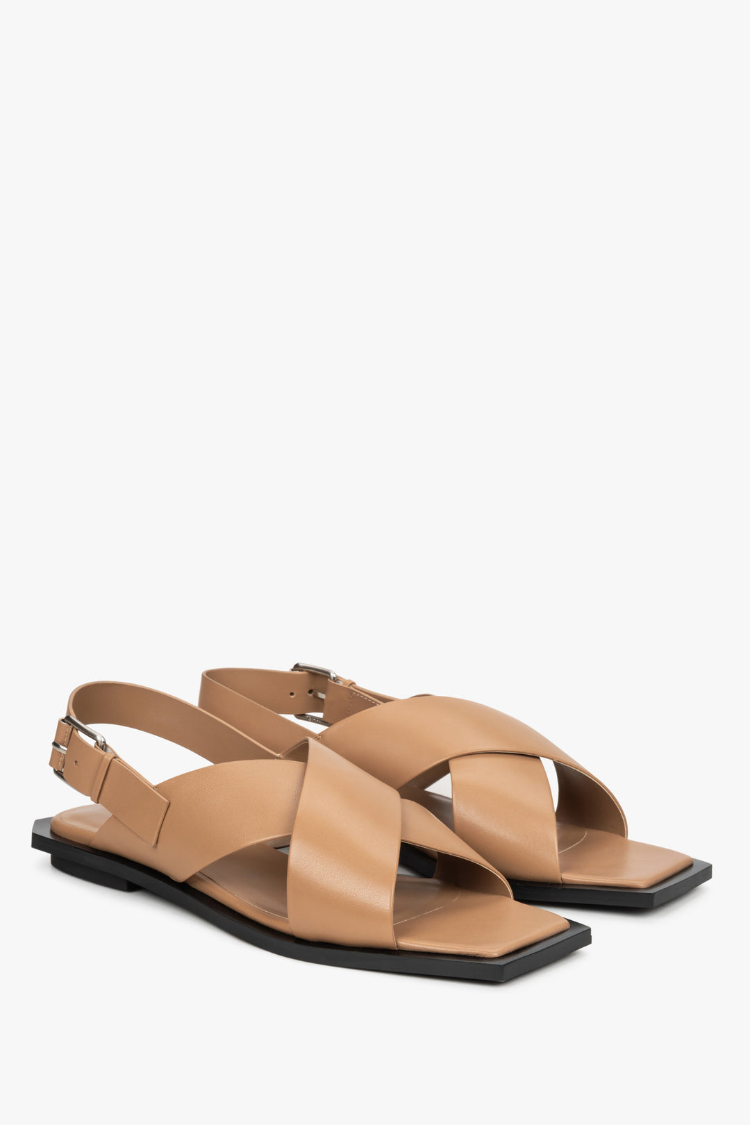 Women's brown leather sandals by Estro.