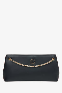 Women's Black Bag with Gold Chain Estro ER00114937