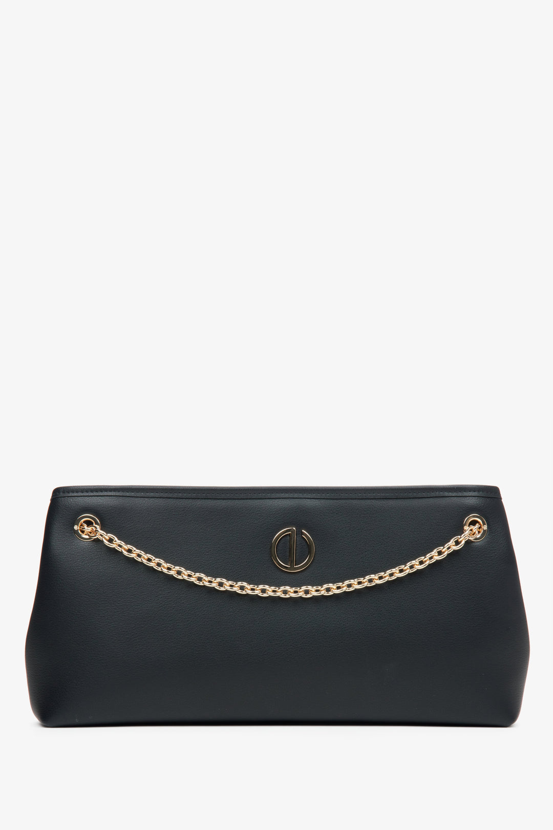 Women's Black Baguette Bag with Gold Chain Estro ER00114937