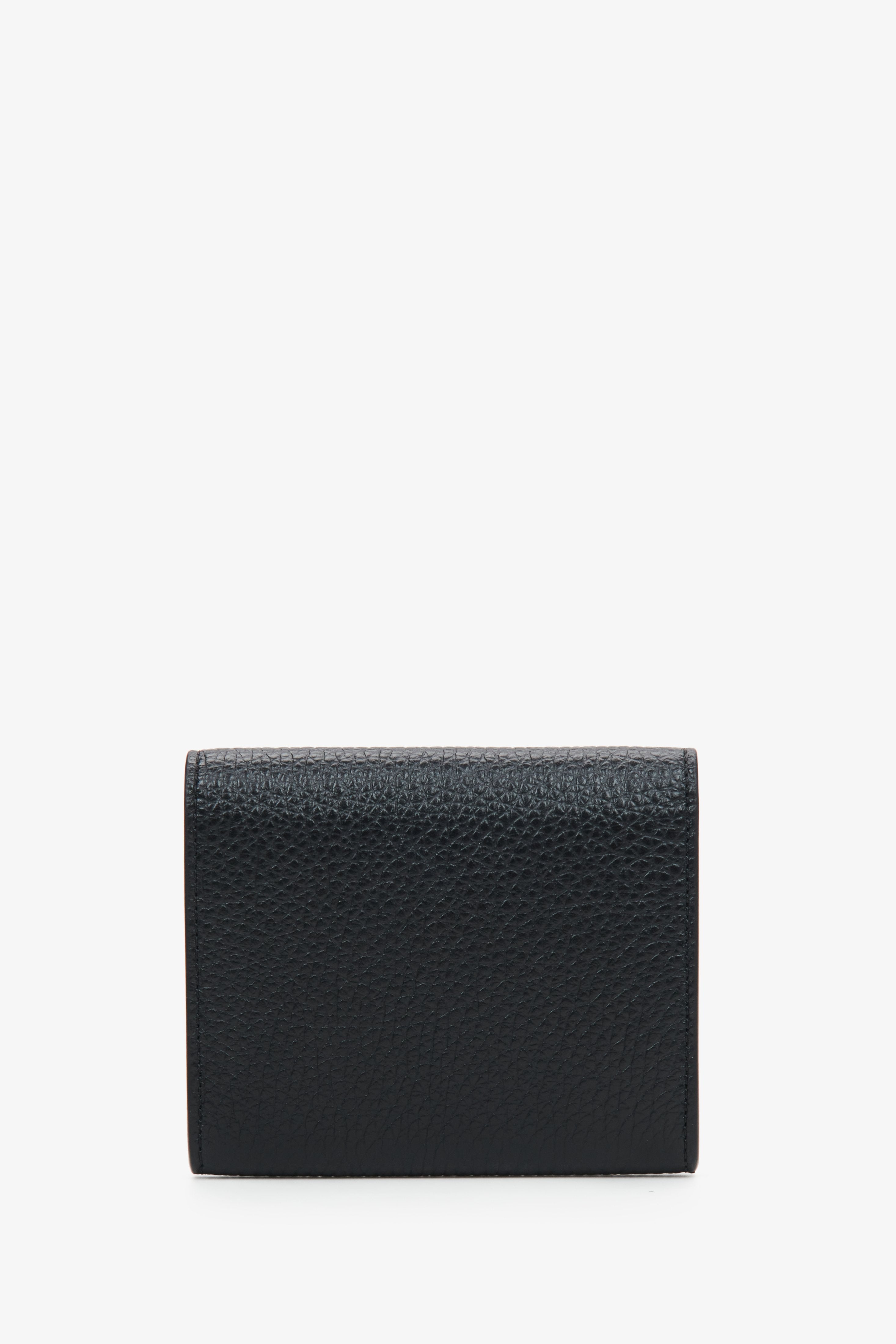 Estro compact black women's wallet - reverse side.