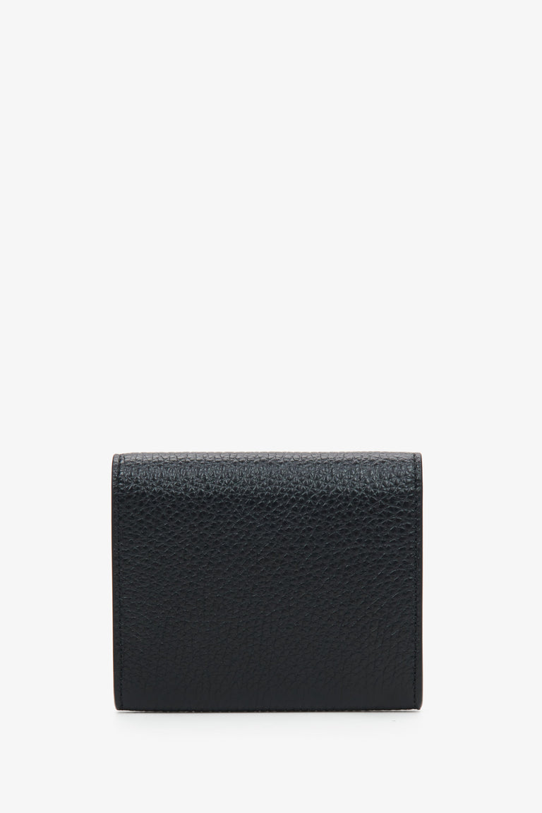 Estro compact black women's wallet - reverse side.