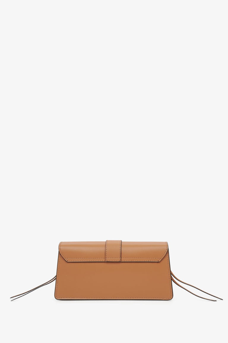 Ganuine leather women's brown handbag Estro - reverse.