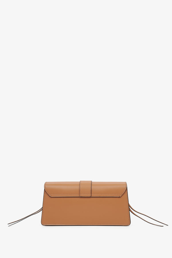 Ganuine leather women's brown handbag Estro - reverse.