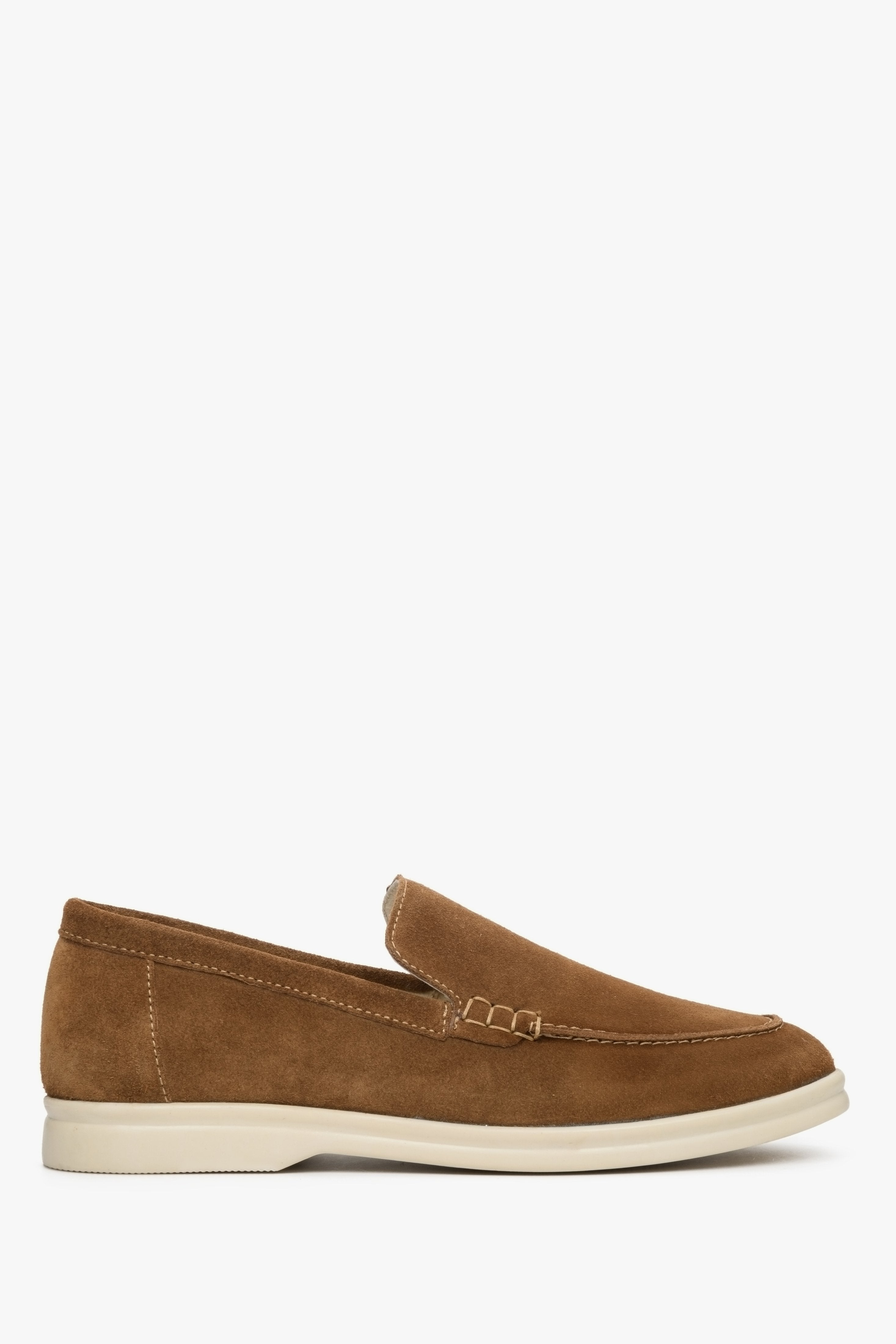 Women's Brown Suede Loafers Estro ER00112639