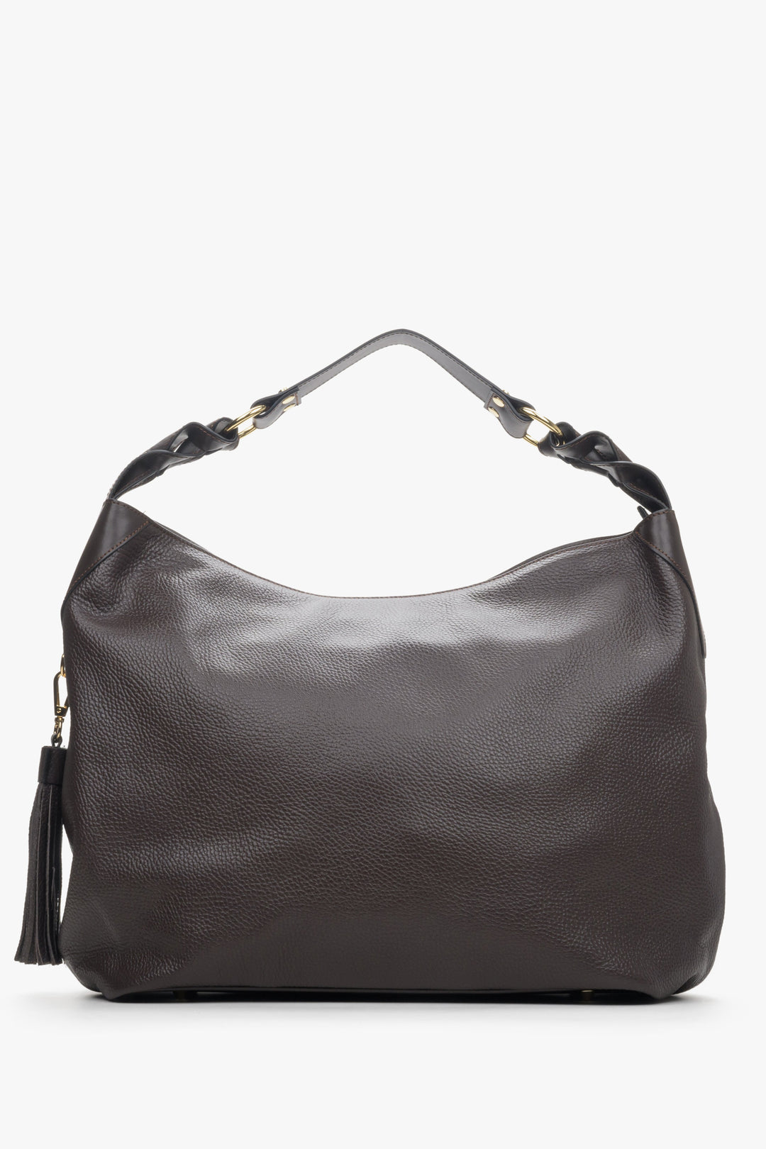 Women's dark brown leather  hobo bag by Estro.