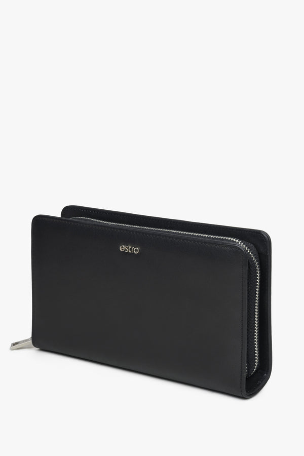 Estro men's black leather coin purse.