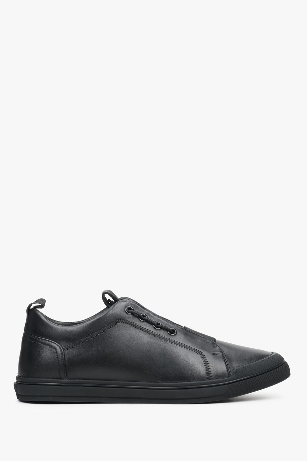 Men's Black Sneakers made of Genuine Leather ES 8 ER00112391.