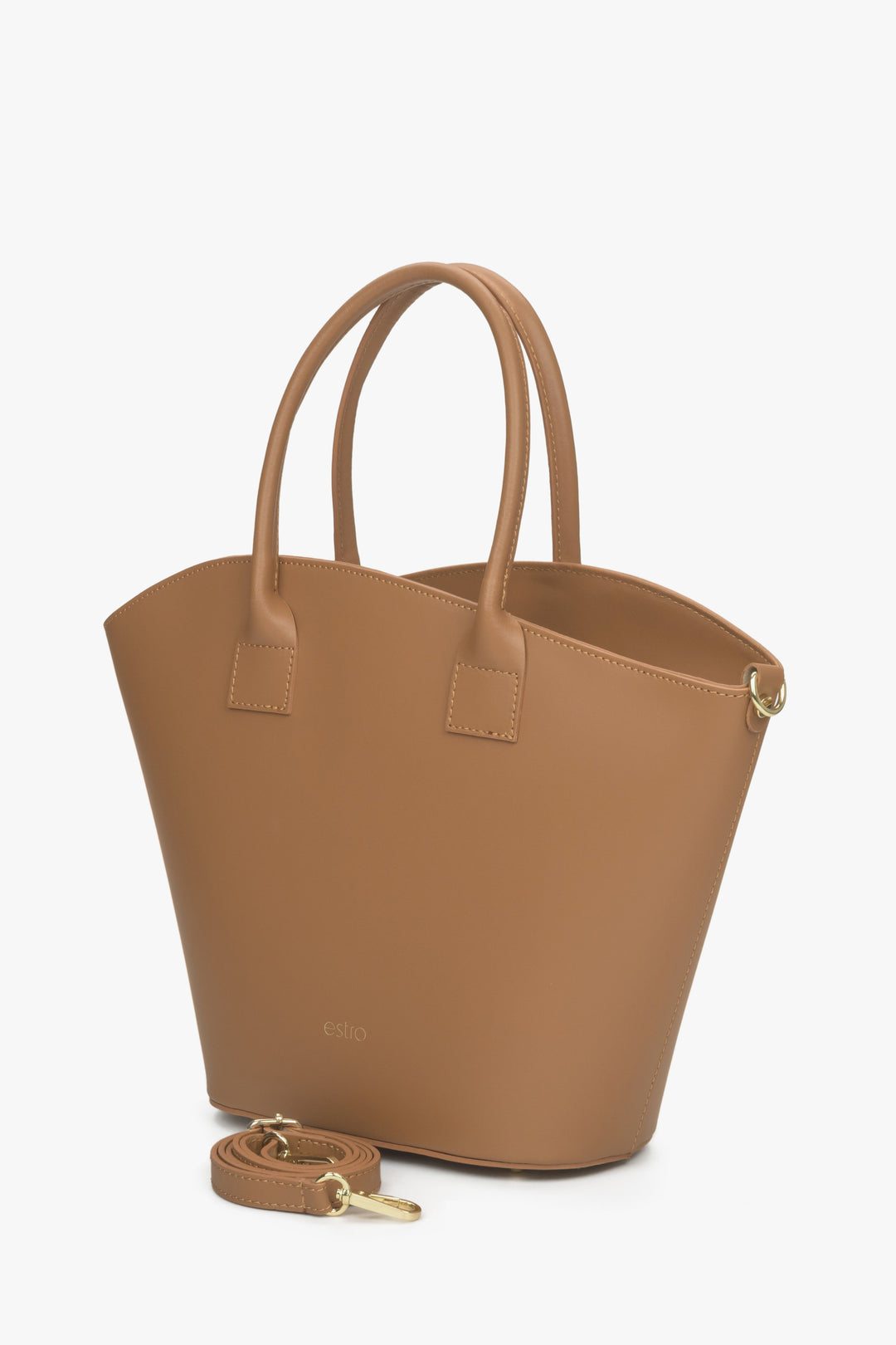 Estro women's brown leather shopper bag.