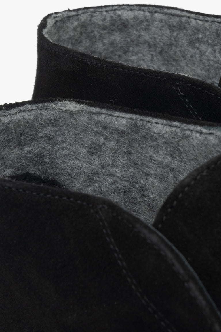 Men's black loafers Estro - close-up on the details.