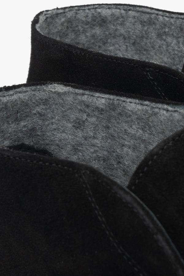 Men's black loafers Estro - close-up on the details.