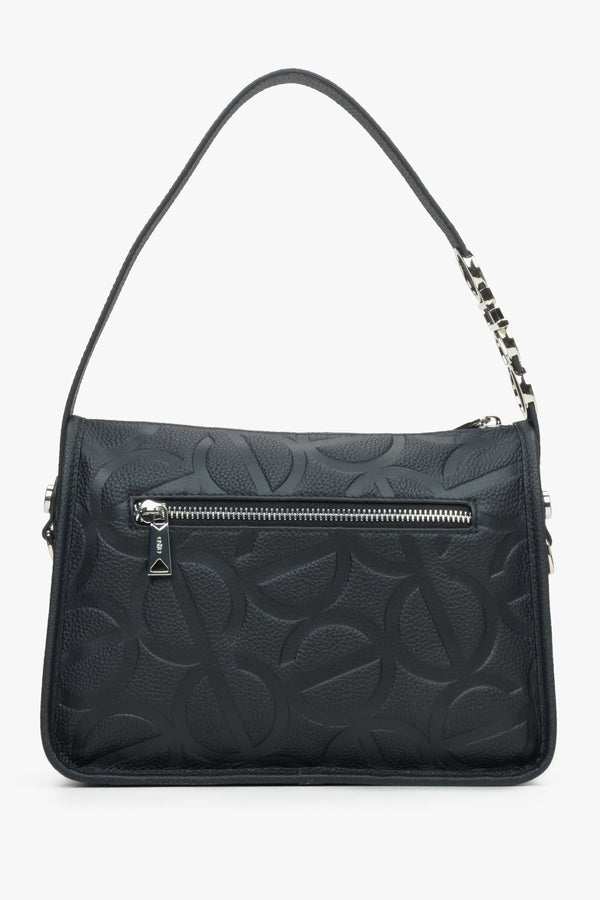 Women's black handbag - reverse.