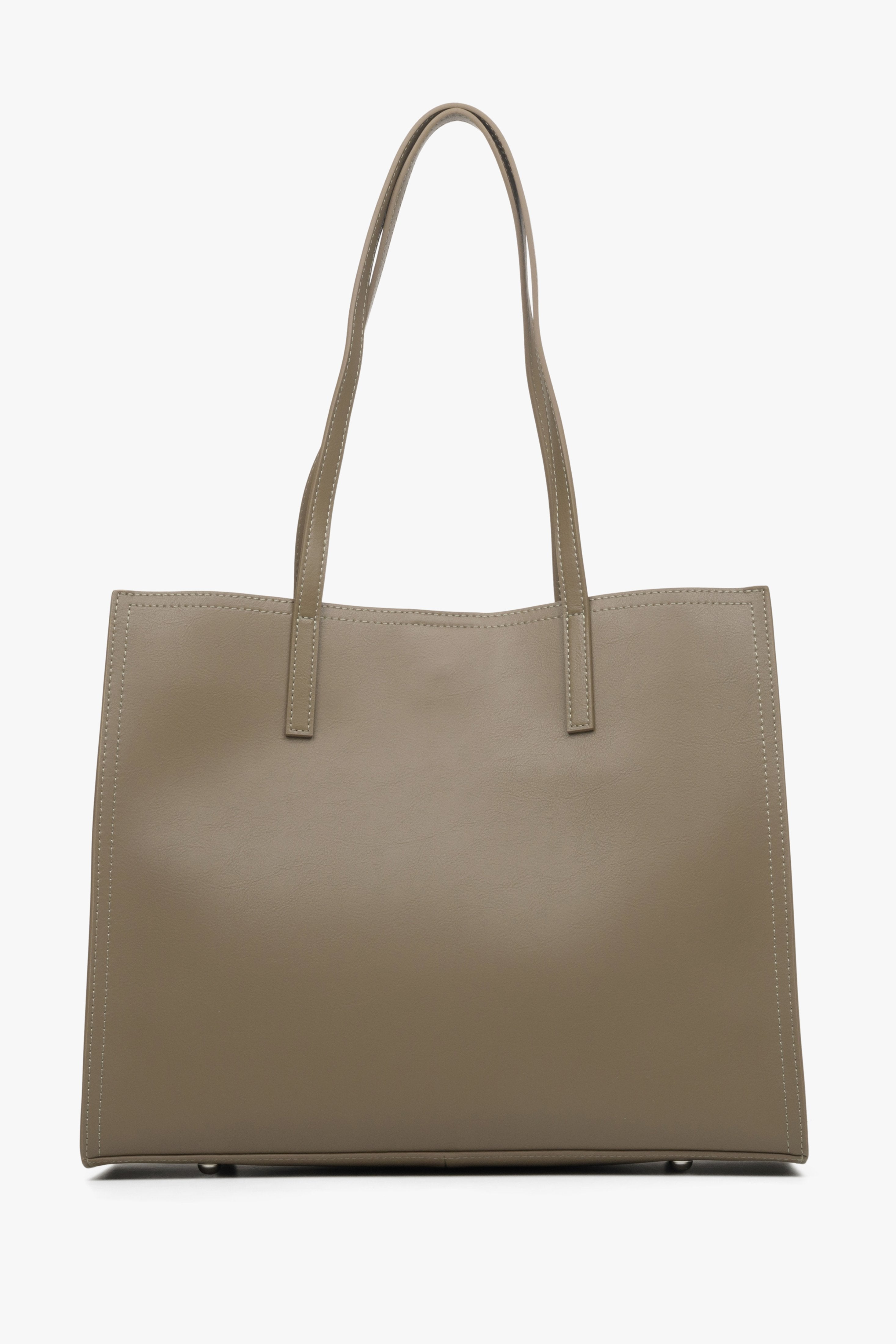 Women's brown shopper bag Estro made of genuine leather.