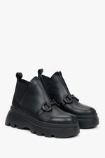 Women's Black Platform Shoes with a Buckle Estro ER00112029.