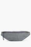 Women's Grey Fanny Pack made of Natural Velour Estro ER00115785