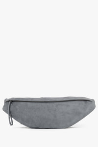 Women's Grey Fanny Pack made of Natural Velour Estro ER00115785