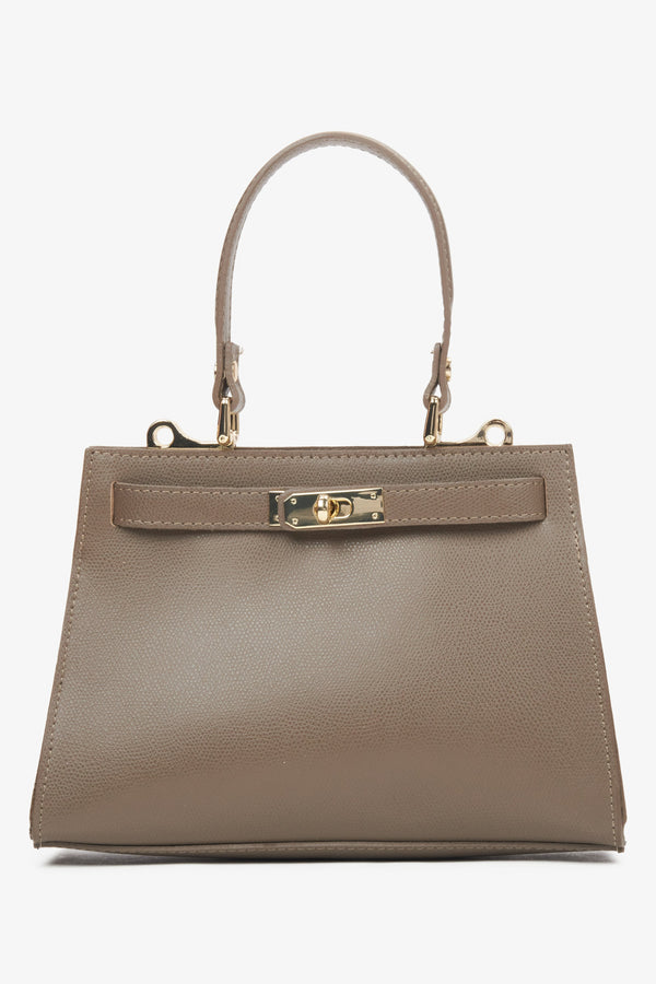 Women's Brown Satchel Handbag made of Premium Italian Genuine Leather Estro ER00116367.