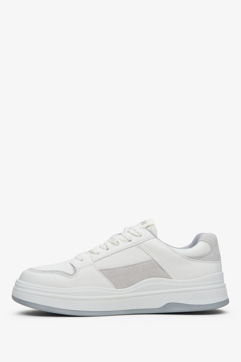 Women's white and grey leather sneakers by ES 8.