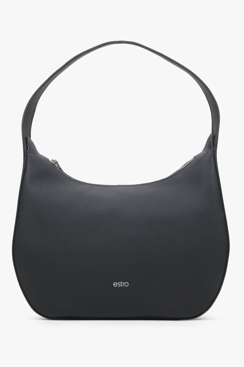 Women's Black Crescent Shaped Bag made of Genuine Leather Estro ER00114439.