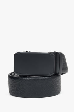 Men's Black Belt made of Pebbled Genuine Leather Estro ER00117306.