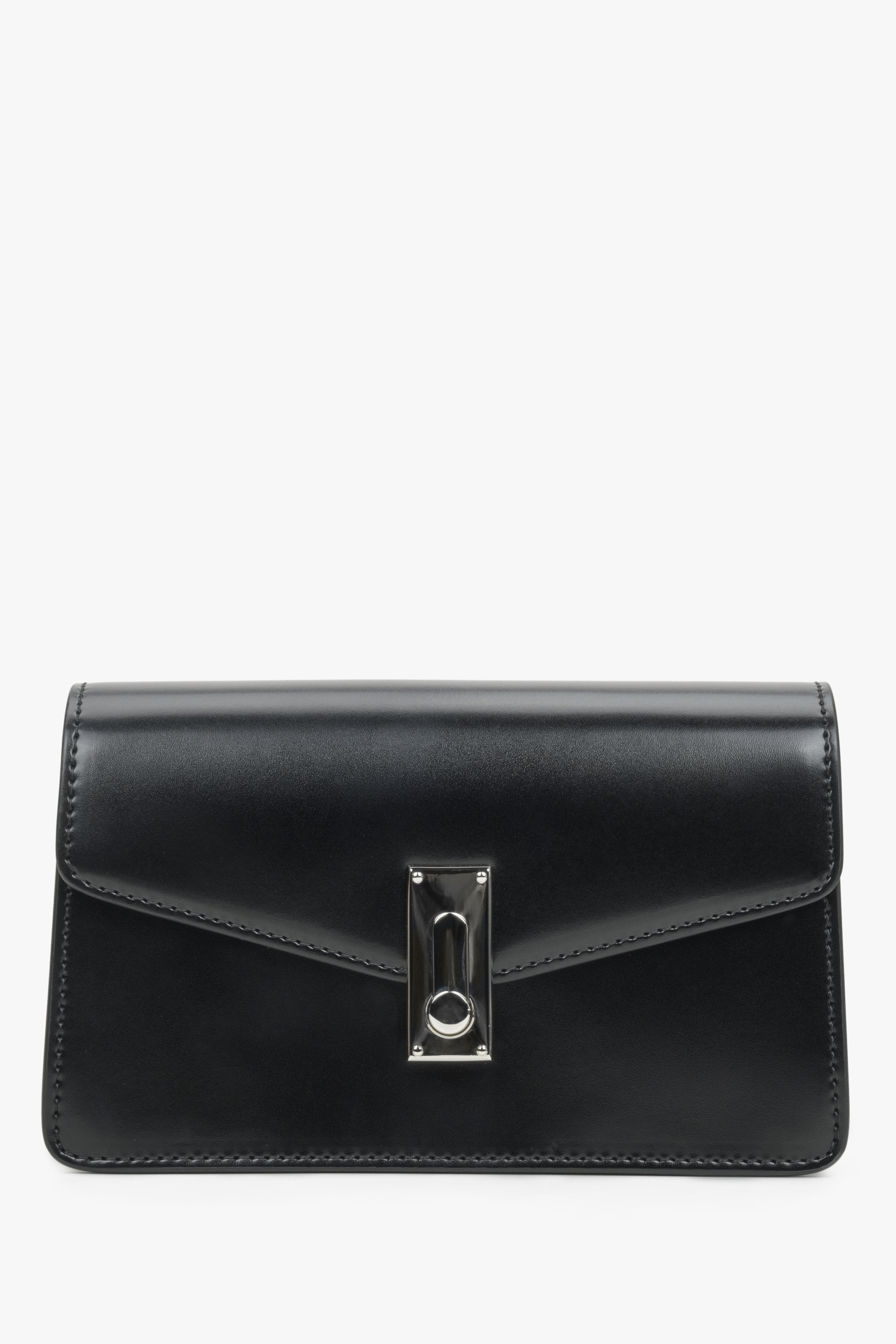 Women's Black Leather Shoulder Bag Estro ER00114418.