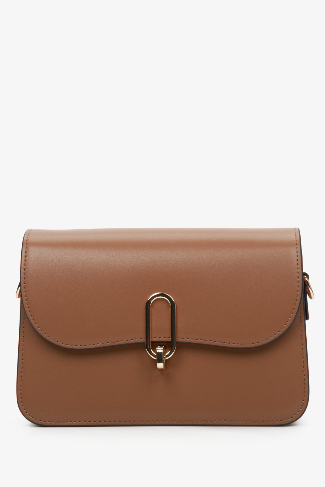 Women's Brown Leather Chain Shoulder Bag Estro ER00112779.