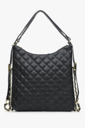 Women's Black Quilted Shoulder Bag made of Italian Genuine Leather Estro ER00114311.