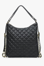 Women's Black Quilted Shoulder Bag made of Italian Genuine Leather Estro ER00114311.