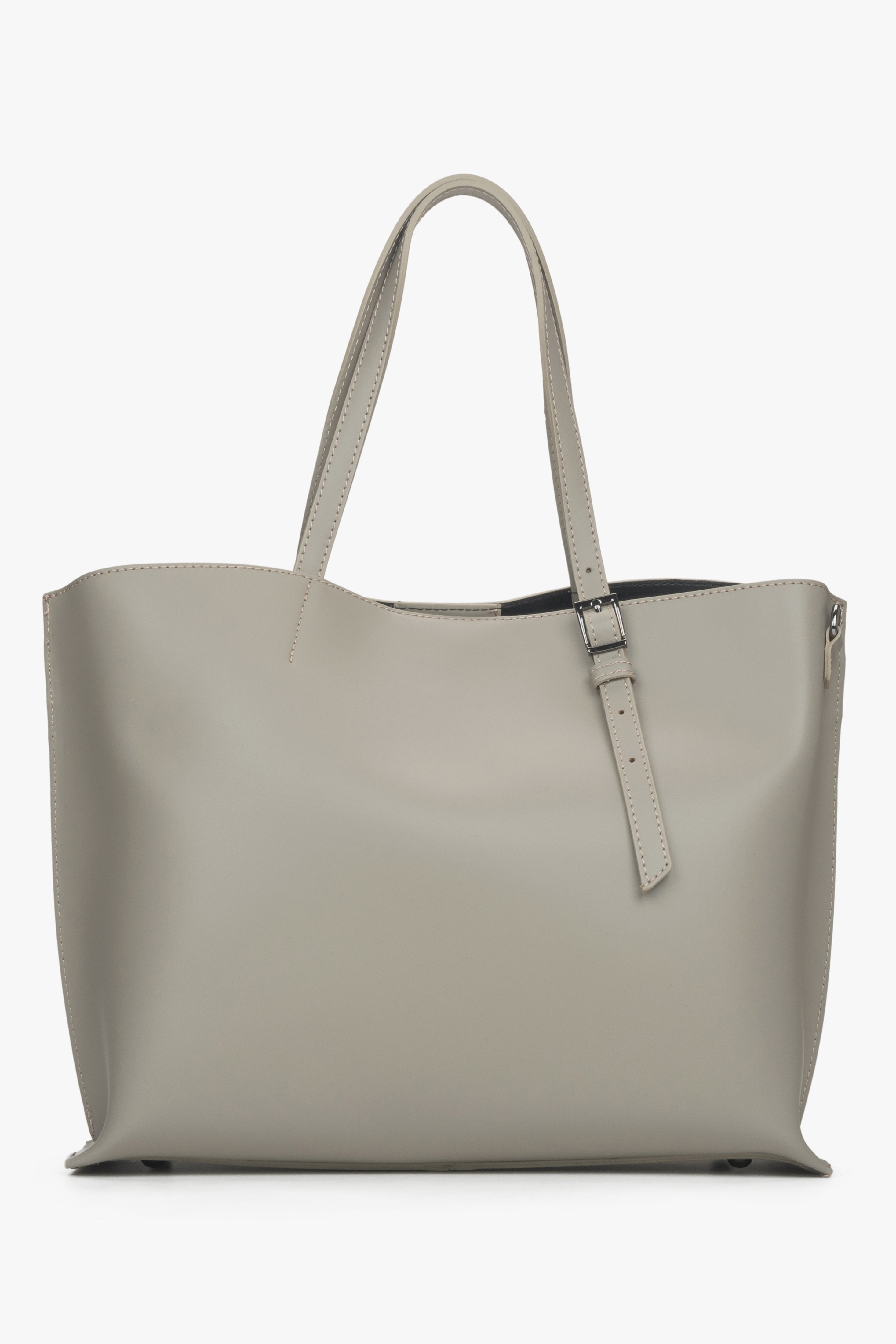 Women's Beige Shopper Bag made with Premium Italian Leather Estro ER00115089