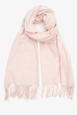 Women's Light Pink Scarf with Fringes Estro ER00113954.