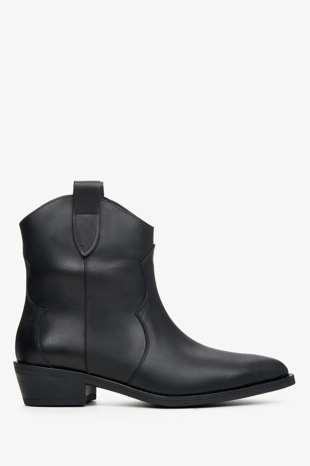 Women's Black Cowboy Boots made of Genuine Leather Estro ER00114055.