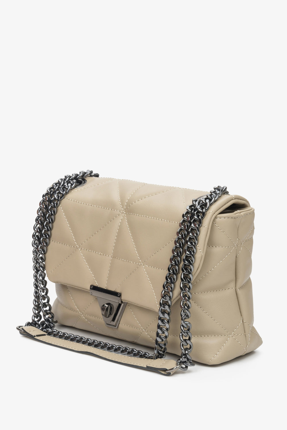 Small Beige Women's Handbag Genuine Leather Estro ER00110023.