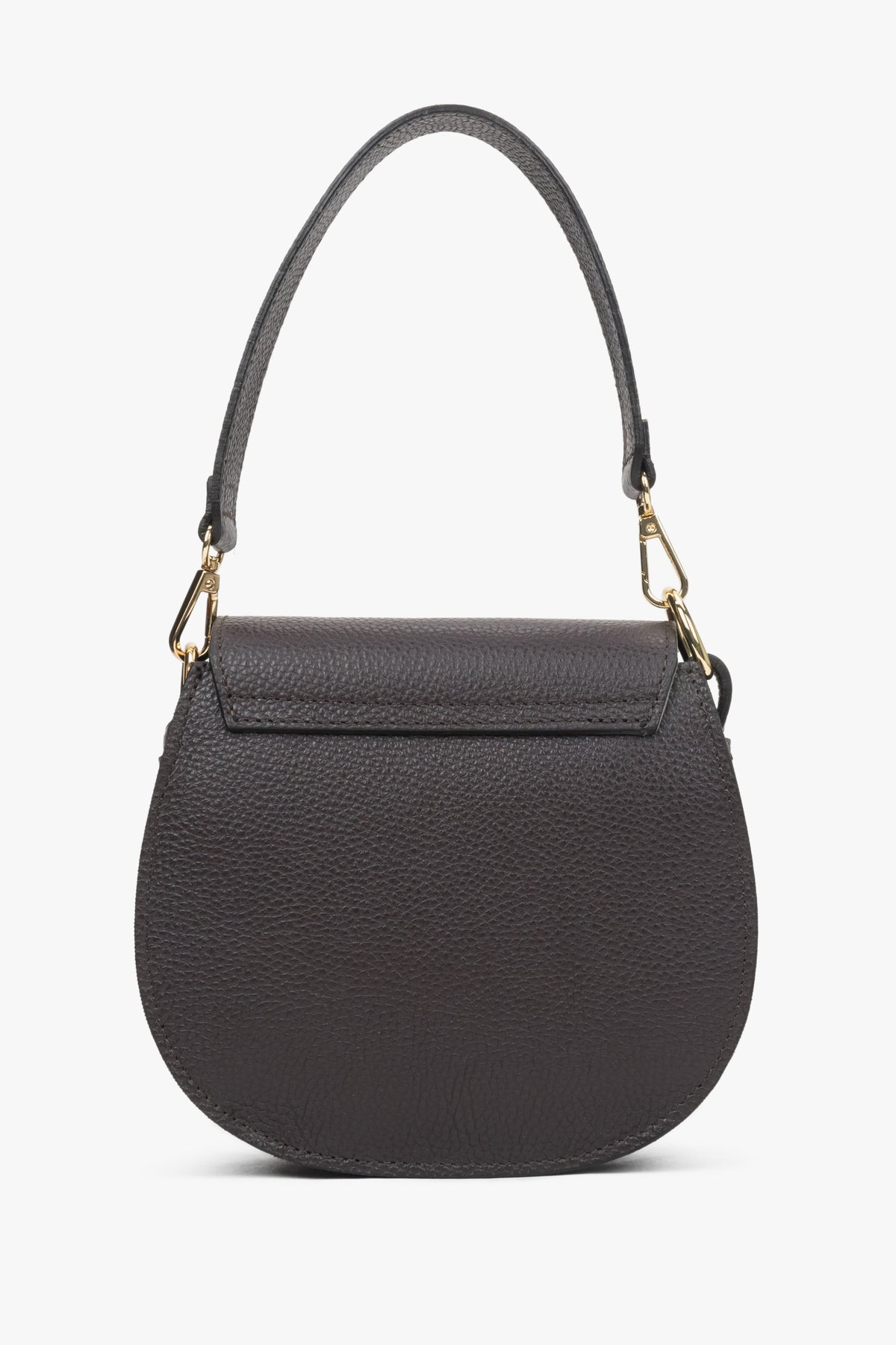 Women's dark brown crossbody bag made in Italy.
