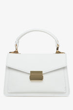 Women's Small White Satchel Handbag made of Premium Italian Genuine Leather Estro ER00115564.